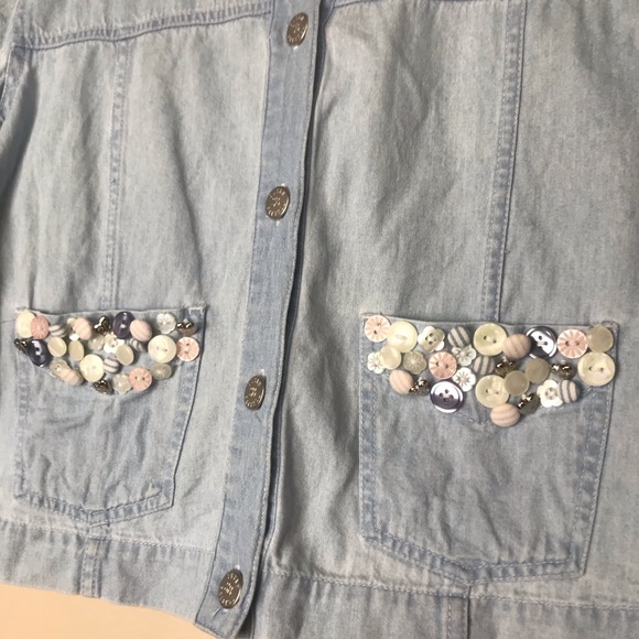 Vintage Short Sleeve Jean Denim Detailed Shirt - Picture 2 of 7